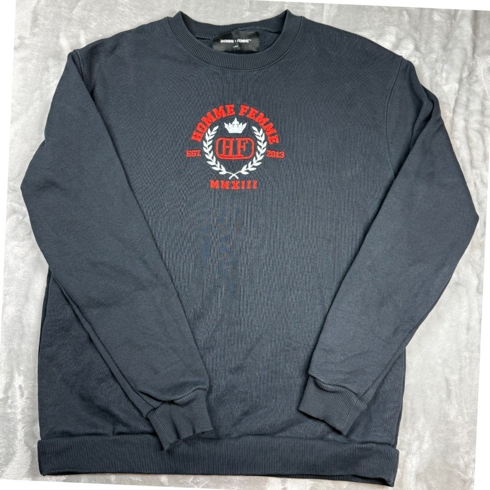 Homme Femme Mens Large London England Crewneck Sweatshirt Black Graphic